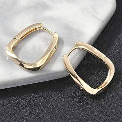 Rectangle Brass Hoop Earrings&nbsp;EJEW-D320-24G