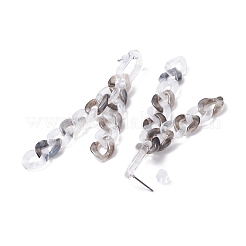Acrylic Curb Chain Tassel Dangle Stud Earrings for Women&nbsp;EJEW-JE04767-02