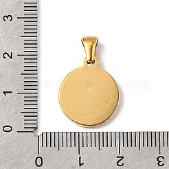 304ステンレスペンダント  イオンプレーティング（ip）  人間味のあるフラットラウンド  18KGP本金メッキ  18x15.5x3mm  穴：5x2.5mm&nbsp;STAS-B094-01F-G