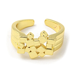 Brass Open Cuff Rings for Women&nbsp;LS-RJEW-G303-01A-G