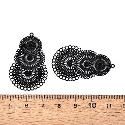 スプレー塗装された430ステンレススチールペンダント  ティアドロップ  ミックスカラー  40x24.5x0.3mm  穴：1.2mm&nbsp;STAS-N121-01