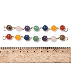 Chakra Natural Mixed Gemstone Connector Charms&nbsp;AJEW-AL0022