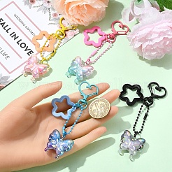 Acrylic Butterfly Pendant Decoration&nbsp;HJEW-YW00058-01