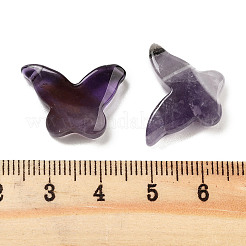天然石アメジストペンダント  蝶のチャーム  19.5x15x5.5mm  穴：1mm&nbsp;G-H007-07B