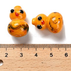 手作りランプワークビーズ連売り  ヒョウタン  ダークオレンジ  21~22x14~14.5mm  穴：1mm  約25個/連  20.51''（52.1センチメートル）&nbsp;LAMP-A005-04A