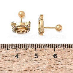 304 Stainless Steel Crystal Rhinestone Animal Cartilage Earrings&nbsp;SA-CBA1F7E-01G-05