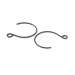イオンプレーティング（IP）316サージカルステンレススチールピアスフック  水平ループ付き  電気泳動黒  23.5x18mm  穴：3x2.6mm  22ゲージ  ピン：0.6mm&nbsp;STAS-D183-03EB-01