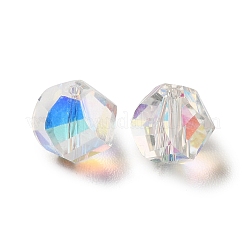 ガラス k9 ガラス  模造オーストリアクリスタルビーズ  多面カット  ナゲット  クリアAB  6x6mm  穴：1mm&nbsp;GLAA-H024-11A