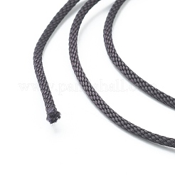 ポリエステル編組コード  ジュエリー作りビーズクラフト用  ブラック  1.5mm  約21.87ヤード（20m）/ロール&nbsp;OCOR-I006-A05-03