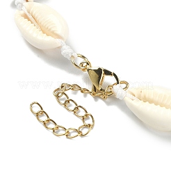 Natural Shell & Synthetic Turquoise Starfish Beaded Necklace with 304 Stainless Steel Clasps&nbsp;NJEW-TA00107-02