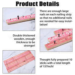 木製タフティングフレームのタックストリップ  鉄釘付きカーペットタックストリップ  鮭色  505x20x17.5mm&nbsp;AJEW-WH0410-134B
