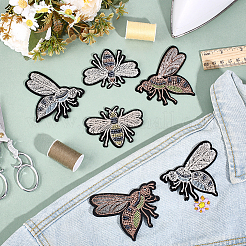 12Pcs 6 Styles Bee Velvet Iron on/Sew On Patches&nbsp;PATC-ME0001-25