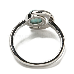 Natural Amazonite Adjustable Rings&nbsp;RJEW-K269-09P-10