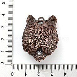 合金のチベット風チャーム  オオカミ  カドミウムフリー＆鉛フリー  赤銅鉱  40.5x28x16.5mm  穴：2.5mm&nbsp;X-FIND-C052-12R