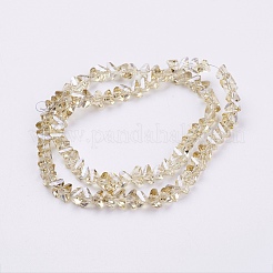 電気メッキガラスビーズセット  パール光沢メッキ  多面カット  三角形  ベージュ  4.5x5x6mm  穴：1mm  約100個/連  13.7インチ（35cm）&nbsp;EGLA-J146-6mm-PL05