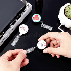 Glass Retractable Badge Reel&nbsp;AJEW-FH0001-11