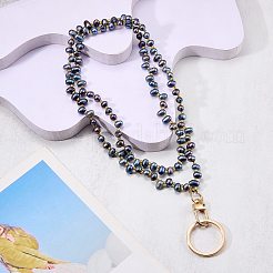 Natural Cultured Freshwater Pearl Beads Card Holders Neck Strap Chain&nbsp;HJEW-SZ00073