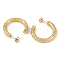 PVD Vacuum Plating 201 Stainless Steel C-Shaped Stud Earrings&nbsp;EJEW-I309-36G