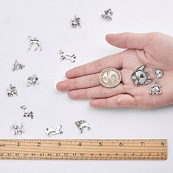 Tibetan Style Alloy Puppy Pendants&nbsp;TIBEP-SC0001-41AS