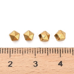 304ステンレススチールビーズ  五角形  多面カット  イオンプレーティング（ip）  18KGP本金メッキ  4x4x4mm  穴：1.4mm&nbsp;STAS-D204-62G