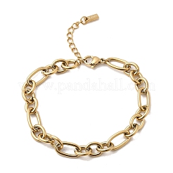 304 Stainless Steel Figaro Chains Bracelet for Women&nbsp;BJEW-Z140-03G