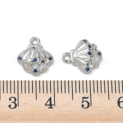 Brass Micro Pave Midnight Blue Cubic Zirconia Charms&nbsp;KK-P355-01A-P