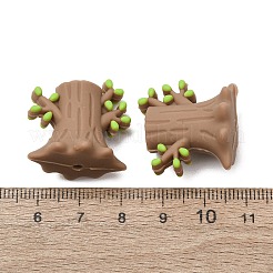 食品グレードの環境に優しいシリコーン焦点ビーズ  木の切り株  ペルー  24x23x18mm  穴：2.5mm&nbsp;SL-CBAECCD-02C