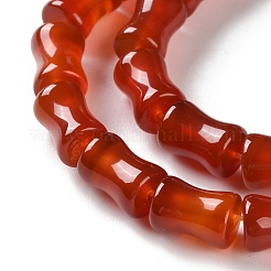 天然瑪瑙（染色・加熱）ビーズ連売り  竹の共同  ファイヤーブリック  11~12x8~8.5mm  穴：0.7mm  約33個/連  15.16''（38.5センチメートル）&nbsp;G-M446-B01-01