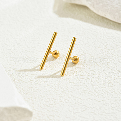 ステンレススチールのスティックスタッドピアス  ゴールドカラー  20x3.8mm&nbsp;CE8652