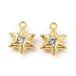 合金ラインストーンペンダント  ヘキサグラムチャーム  ゴールドカラー  13x10x5mm  穴：1.2mm&nbsp;FIND-B016-02G
