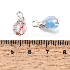 70Pcs 7 Colors Baking Paint Transparent Glass Pendants&nbsp;PALLOY-TA0002-48
