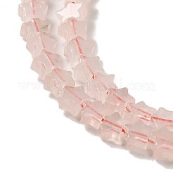 天然石ローズクォーツビーズ連売り  スター  4x4.5x2mm  穴：0.8mm  約102個/連  15.35インチ（39cm）&nbsp;G-G085-B19-01