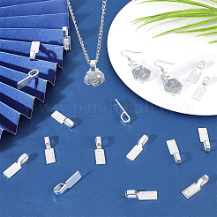 100Pcs Tibetan Style Alloy Glue-on Flat Pad Bails&nbsp;FIND-UN0002-33