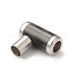303ステンレススチール製マグネット留め具  コラム  ステンレス鋼色  ブラック  21x10x10mm  内径：6mmと7mm  小柱：9x7mm  内径：6mm&nbsp;STAS-A074-01B