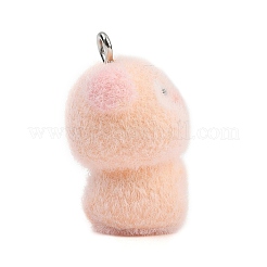 Flocky Opaque Pig Resin Pendants&nbsp;RESI-S026-01P-C