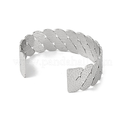 女性用304ステンレススチールカフバングル  ステンレス鋼色  内径：2-1/8x2-1/2インチ（5.3x6.3cm）&nbsp;BJEW-B104-11P