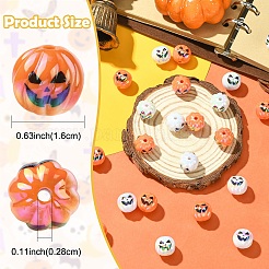 10Pcs 2 Colors Halloween UV Plating Acrylic Beads&nbsp;OACR-YW0003-61