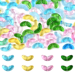 100Pcs Spray Painted Transparent Glass Beads&nbsp;GLAA-FS0002-29