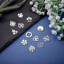 12Pcs 12 Style 304 Stainless Steel Charms&nbsp;STAS-SZ0001-48