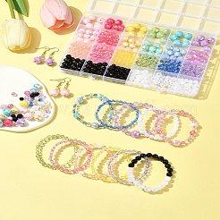 DIY ラウンド アクリル ビーズ ジュエリー作り ファインディング キット  ミックスカラー  6~12x5.5~11.5mm  穴：1~2.3mm&nbsp;DIY-FS0007-79