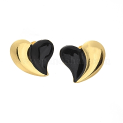 Heart 304 Stainless Steel Stud Earrings&nbsp;LS-EJEW-A130-01G-01