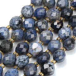 天然デュモージェライトビーズ連売り  ラウンド  多面カット  シードビーズで  8~9x7~8mm  穴：1mm  約18~20個/連  7.48''（19cm）〜7.87''（20cm）&nbsp;GG-CBA4A3B-A07