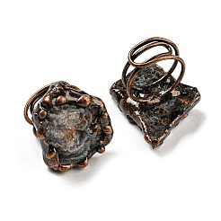 Irregular Nugget Natural Agate Adjustable Rings&nbsp;RJEW-M157-10R