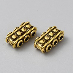 チベット風合金スライドチャーム  長方形  アンティーク黄金  7.5x15x5mm  穴：2mm&nbsp;FIND-WH0126-600A-AG