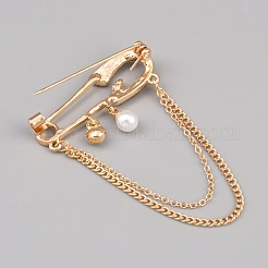 Alloy Rhinestone Hanging Chain Brooches&nbsp;JEWB-WH0028-108A