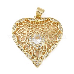 Brass Micro Pave Cubic Zirconia Pendants&nbsp;KK-S526-18G