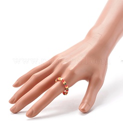 Handmade Polymer Clay Beads Finger Rings&nbsp;RJEW-JR00378