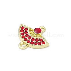 Alloy Rhinestone Fan Connector Charms&nbsp;PALLOY-R151-31G-02