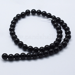 ナチュラルブラックオニキスビーズ連売り  染め＆加熱  ラウンド  8mm  穴：1.2mm  約48個/連  14.37インチ（36.5cm）&nbsp;G-P369-02-8mm