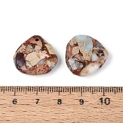 天然寿山石ペンダント  ティアドロップチャーム  19.5~20.5x20~21x5.5~6.5mm  穴：1.4~1.5mm&nbsp;G-Q601-07A